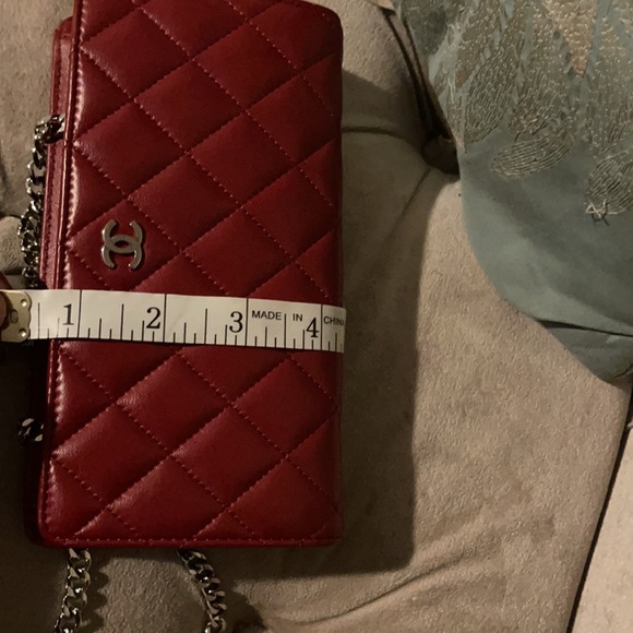 Authentic Chanel red WOC after market chain added - Picture 11 of 11